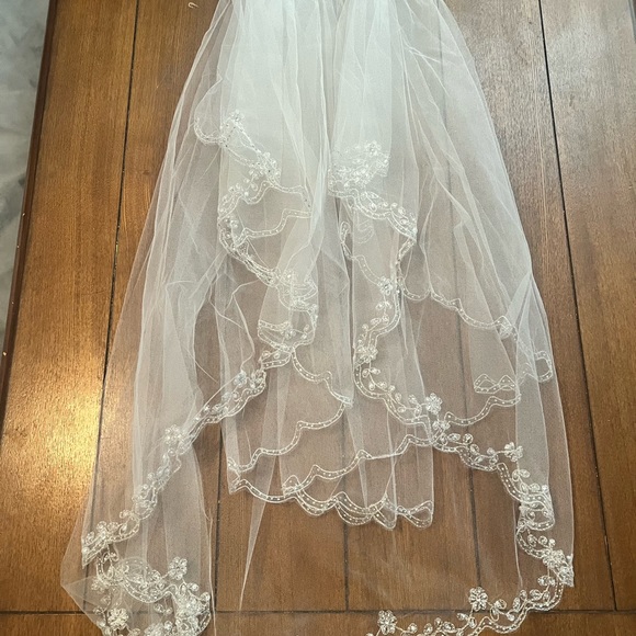 Maggie Soterro Wedding Dress size 6/8, veil and ball gown slip - Picture 7 of 9